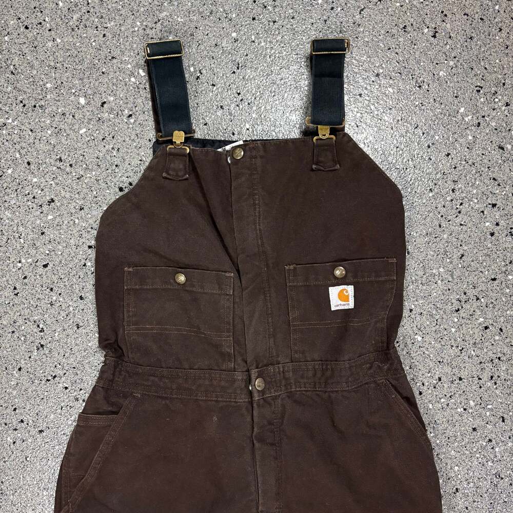 Carhartt Brown Double Knee Denim Overalls